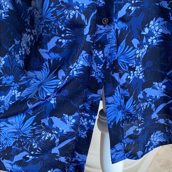 Blue Floral Midi Dress Banana Republic - Picture 4 of 7